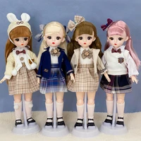 new bjd doll 16 22 movable joints 30cm makeup dress up naked body fashion college style clothes headwear dolls for girls toy