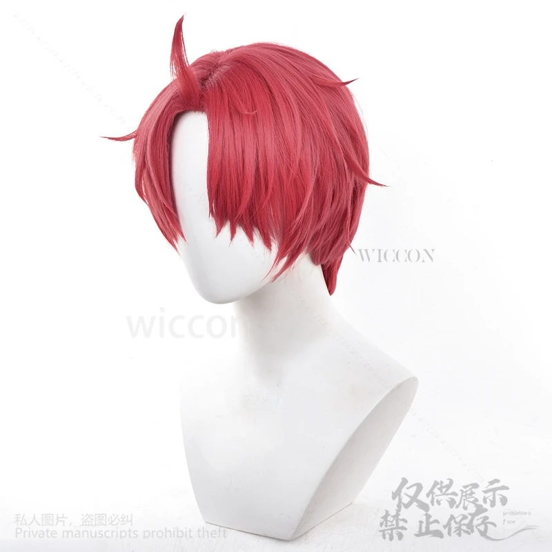 Hot New Anime Dandadan Cosplay Jin Enjoji Wigs Jiji Red Short Hair Earrings Accessory For Halloween Party Women Men Props
