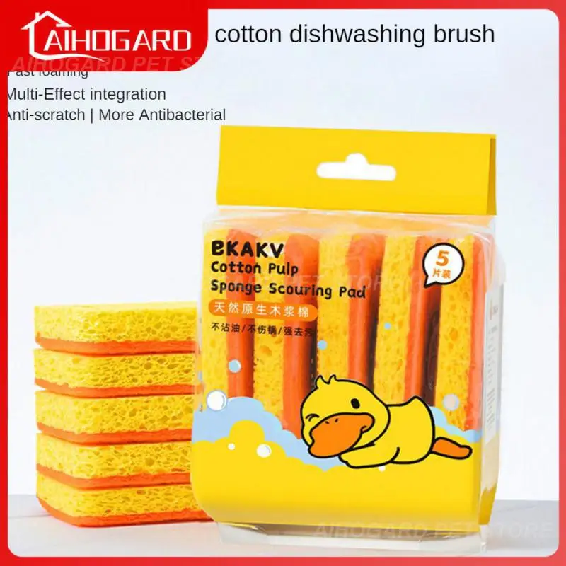 

Creative Sponge Wipe Cartoon Portable Oil Absorbing Cleaning Supplies Dishwashing Cloth Household Dishcloth Wood Kitchen Tools