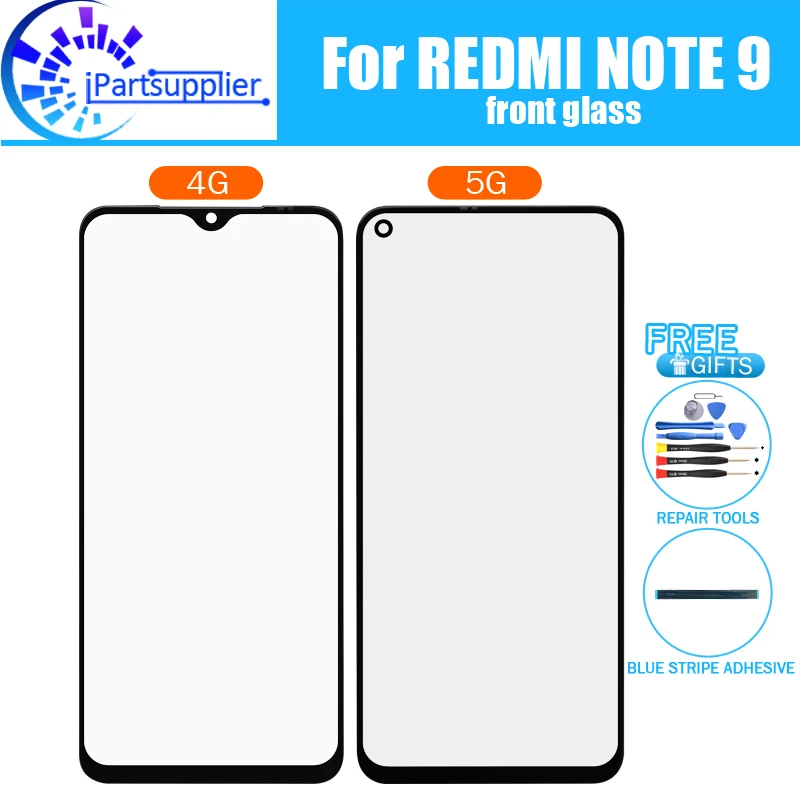 

6,53 дюймов для Xiaomi REDMI NOTE 9 4G Переднее стекло объектив для экрана 100% новый передний сенсорный экран Стекло Внешний объектив для REDMI NOTE 9 5G