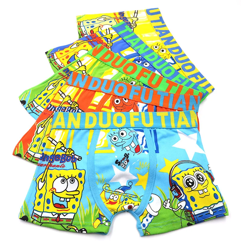 

3pcs/set Boys Underwear Cartoon Sponge Panty Briefs Underpant Cotton Soft Breathable Girls Panties Kids Boxer 2-10T Baby Shorts