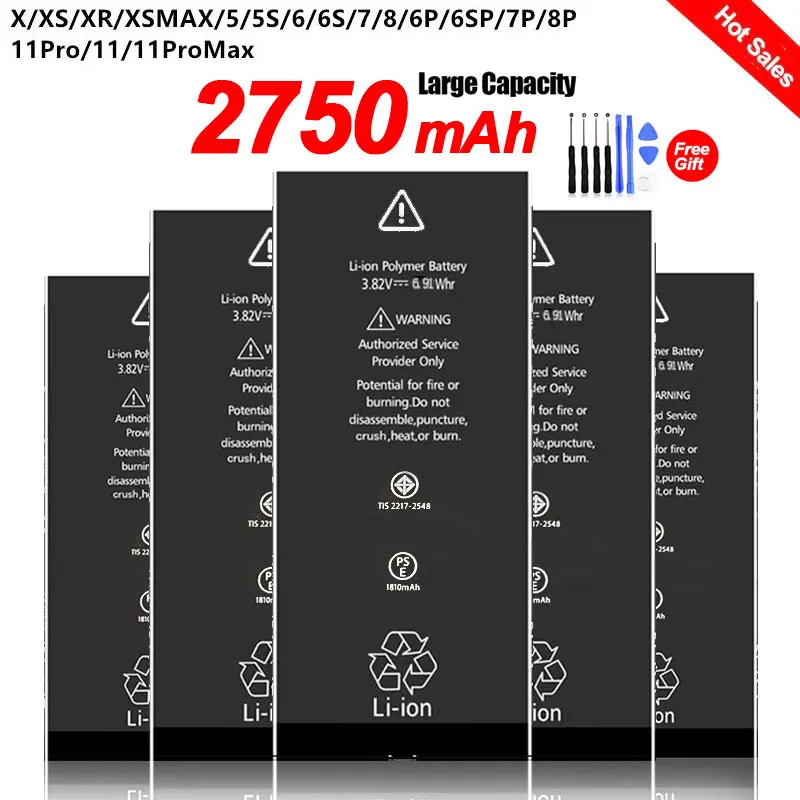 

Аккумулятор для телефона высокой емкости для IPhone 6S 7 6 8 Plus SE 5S 5 X XR XS MAX 11 5C 7Plus 6splus, Сменный аккумулятор для IPhone6S
