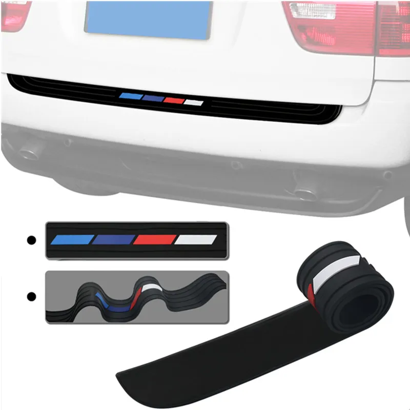

90CM Car Rear Bumper Protector Guard Trunk Rubber Protection Strip For VW GOLF5 6 7 Touran TOUAREG SUPERB JETTA Car Sticker