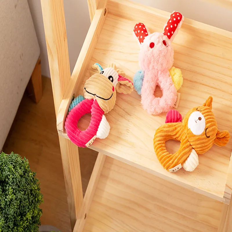 

Plush Animal Rabbit Bear Shake Hands Squeaky Large Dog Cat Toy Universal For All Pets Chew Interactive Training Pet Accessoriees