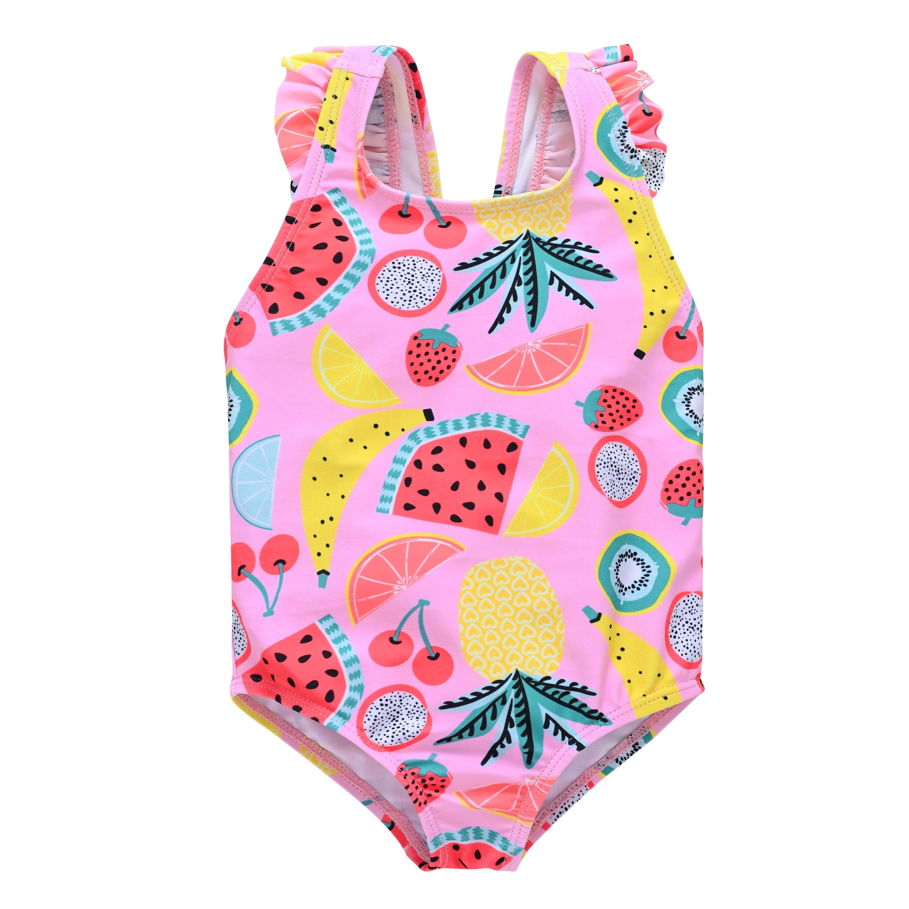 Купальник для маленькой девочки "Baby Girl Swimwear Toddler Kids Swimsuit Fruit Girls Summer Beachwear Fish Scales Children Bathing Suit" (0 1 2 3 4 5 6 лет) на