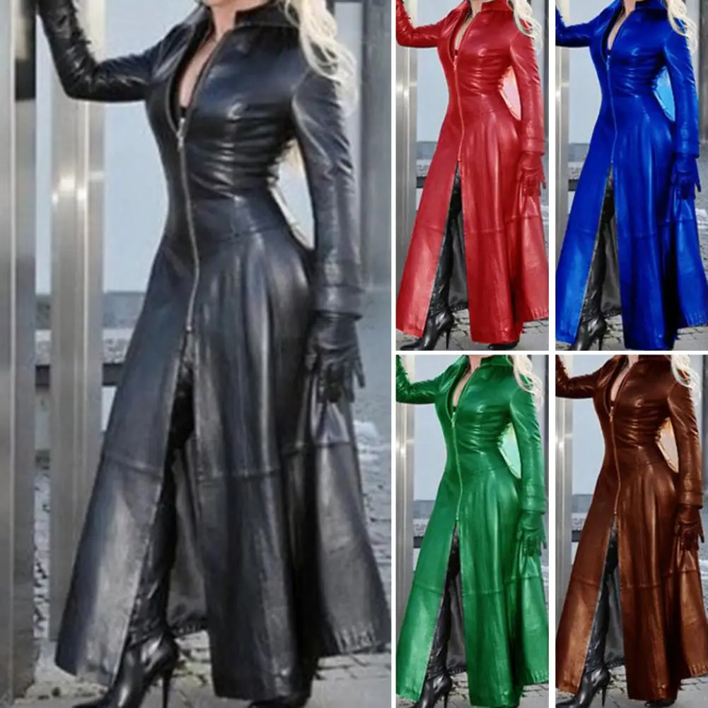 

Cool Slim Fit Cardigan Ankle Length Tight Waist Autumn Jacket for Shopping Women Trench Coat Lady Autumn Coat