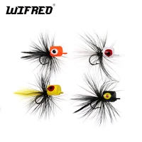 wifreo 8pcs 10 popper fly floating poppers fly fishing lure for panfish bass trout saltwater species flies orange yellow black