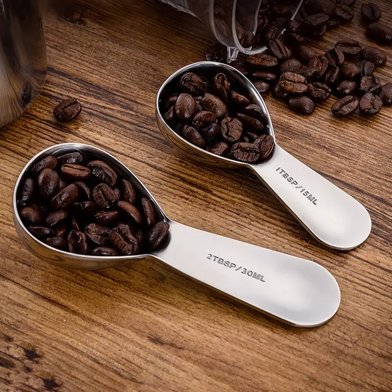 

NEW2023 Tablespoon Coffee Scoop Measure Spoon 30ml/15ml Silver 304 Stainless Steel Multi Purpose Kitchen Gadgets