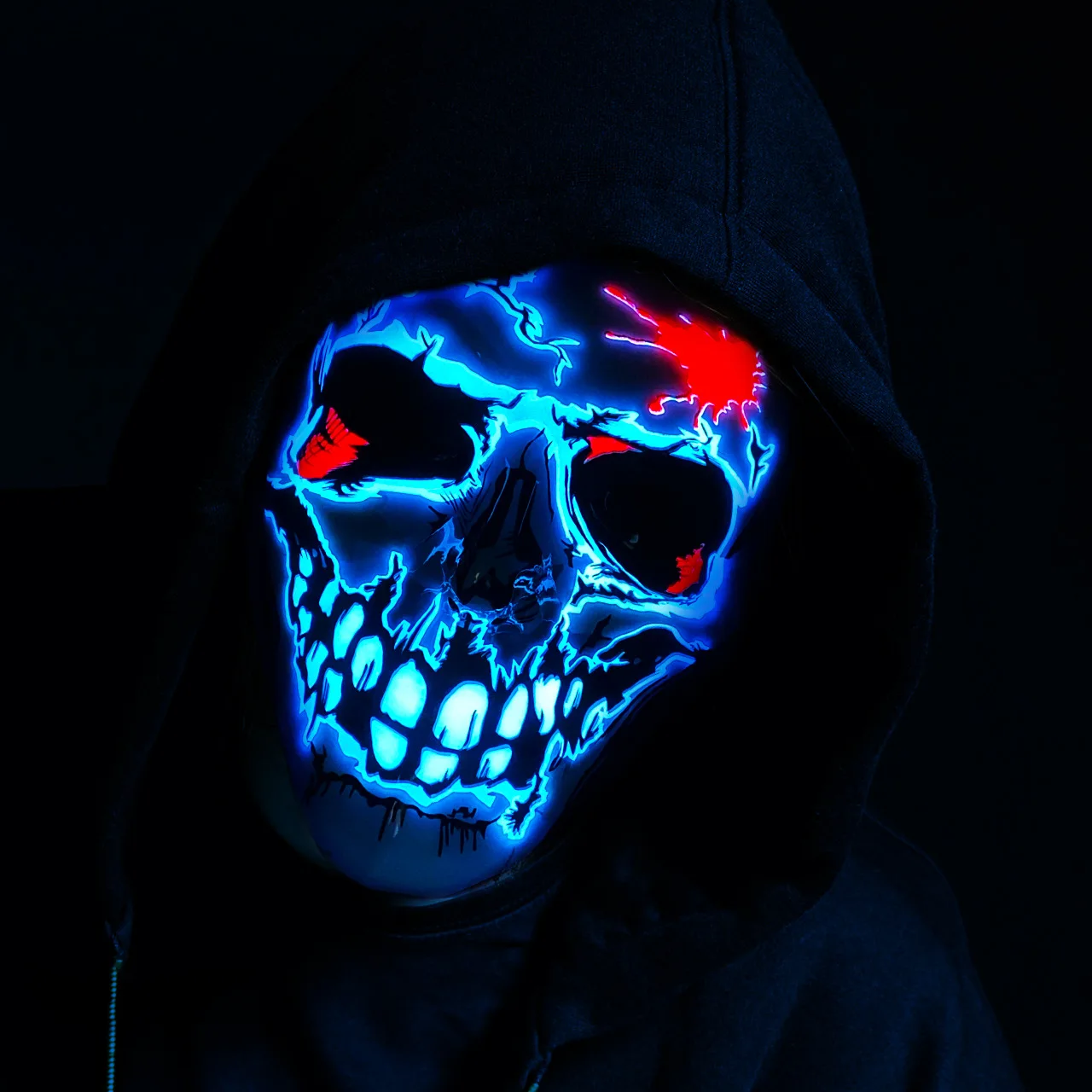 

New 3D three-dimensional glowing mask LED-shaped Halloween stage party disco dancing cold light sheet glowing mask