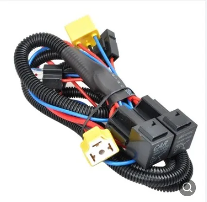

Car Headlamp Harness H4 Halogen Lamp Brightener Relay Wiring Harness 12V Modification Light Bulb Socket Plug Car Accessories
