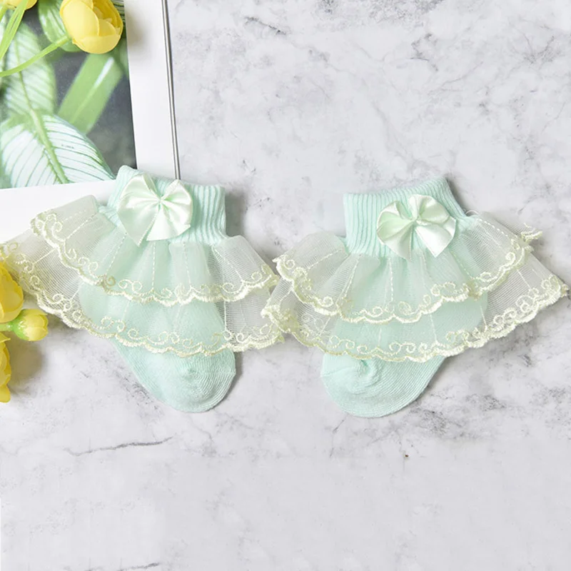 

Girls Cute Cotton Socks Short Bowknot Mesh Socks Lace Princess Socks Toddler Cute Baby Newborn Summer Breathable Soft 1-6y Socks