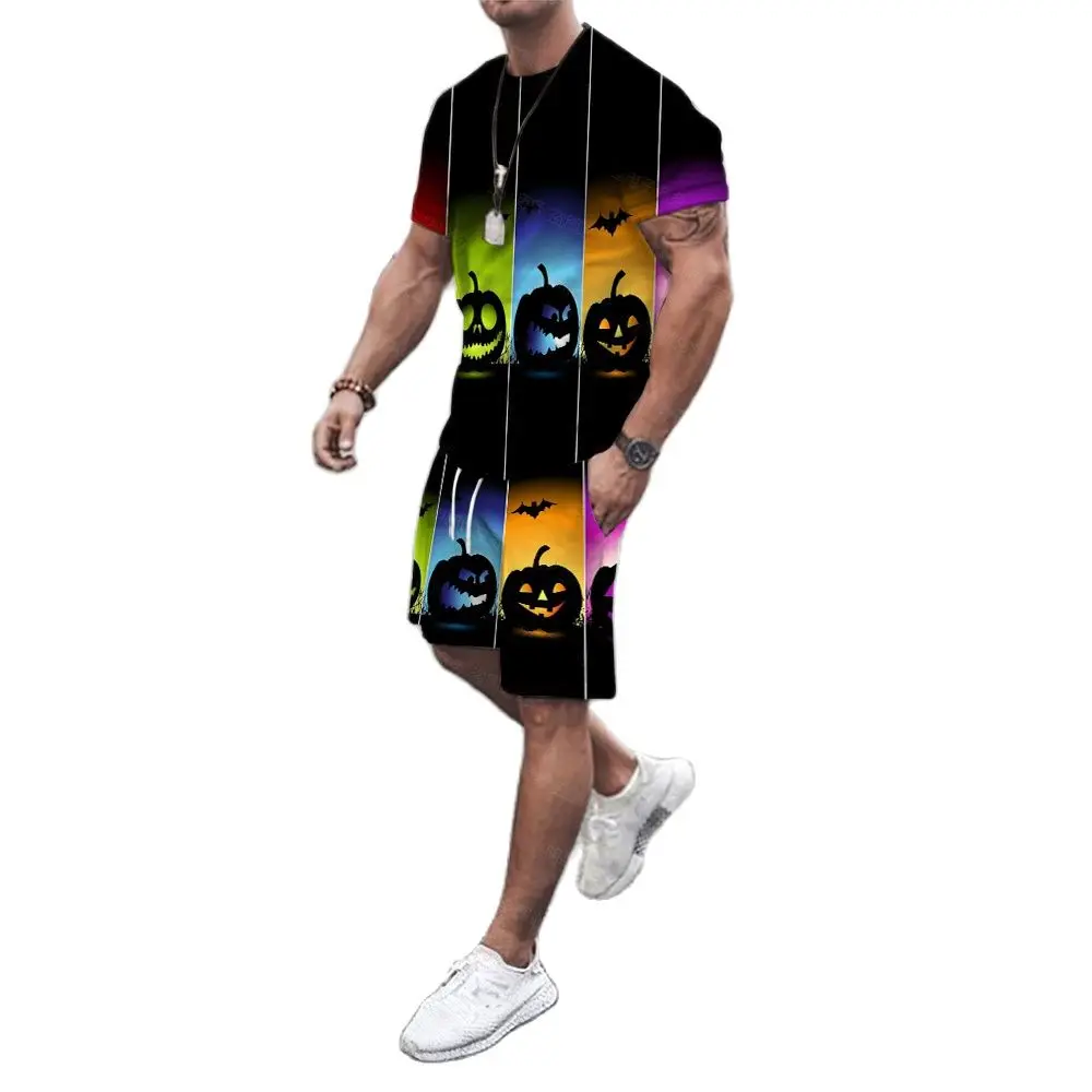 

Новинка весна-лето 2023, спортивный комплект, модная рубашка с 3D-принтом, трендовый дизайн, мужская повседневная рубашка с круглым вырезом и короткими рукавами, повседневные шорты, одежда