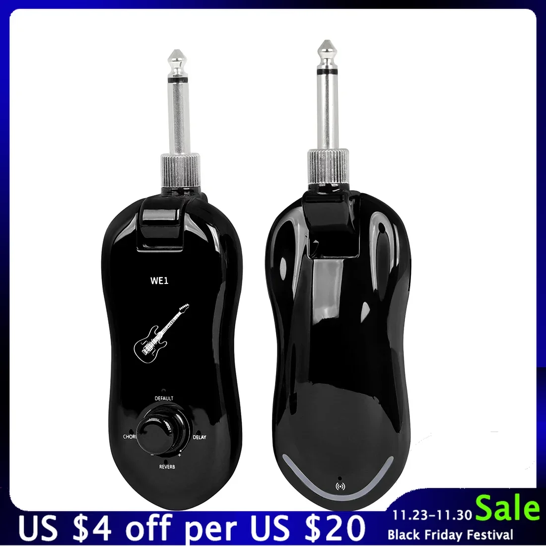 

WE1 Electric Guitar Wireless System Transmitter Receiver Built-in Rechargeable Wireless Guitar Transmitter Guitar Accessories