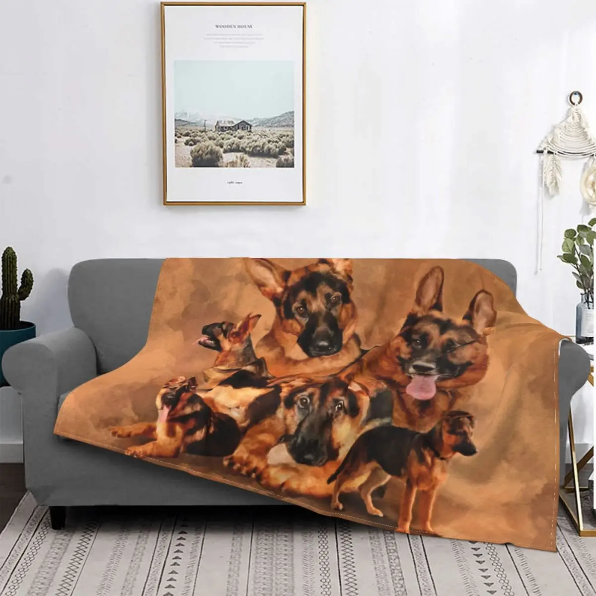 

Одеяло для дивана с флисовой подкладкой для немецкой овчарки щенка легкое покрывало для автомобиля