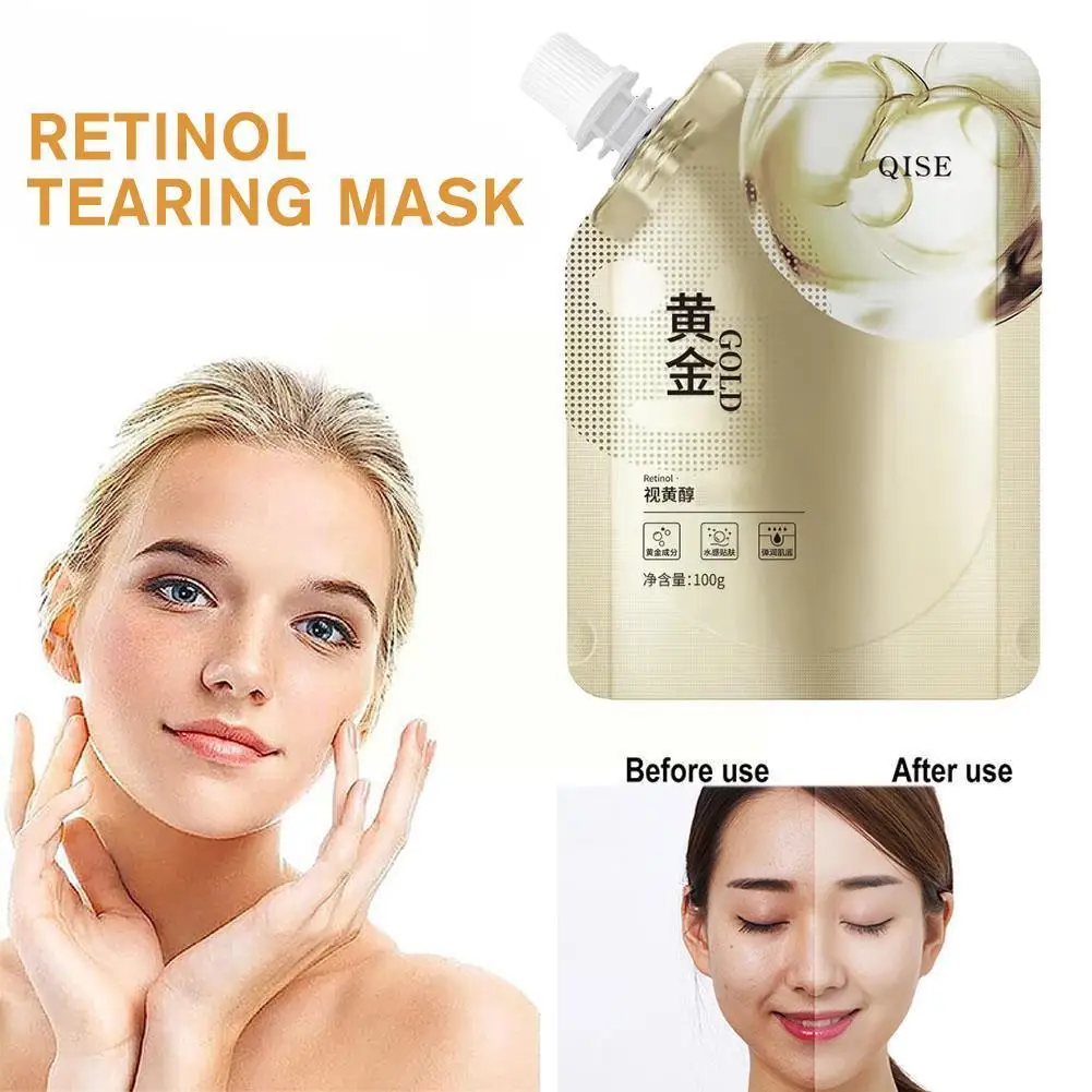 

Retinol Tearing Mask Gold Peel-off Masks Remove Blackhead Pores Lifting Whitening Anti-Wrinkle Shrink Care Face Oil-Control P9E8