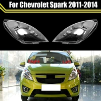 auto head lamp case for chevrolet spark 2011 2014 glass lens shell car front headlight cover transparent lampshade light caps