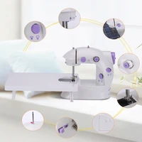mini sewing machine with light portable household nightlight foot pedal electric battery straight line hand table two thread kit