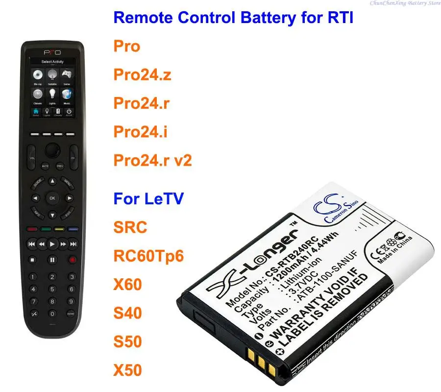 

Батарея Cameron Sino 1200 мАч для пульта дистанционного управления для LeTV RC60Tp6,S40,S50,SRC,X50,X60, для RTI Pro,Pro24.i,Pro24.r,Pro24.r v2,Pro24.z