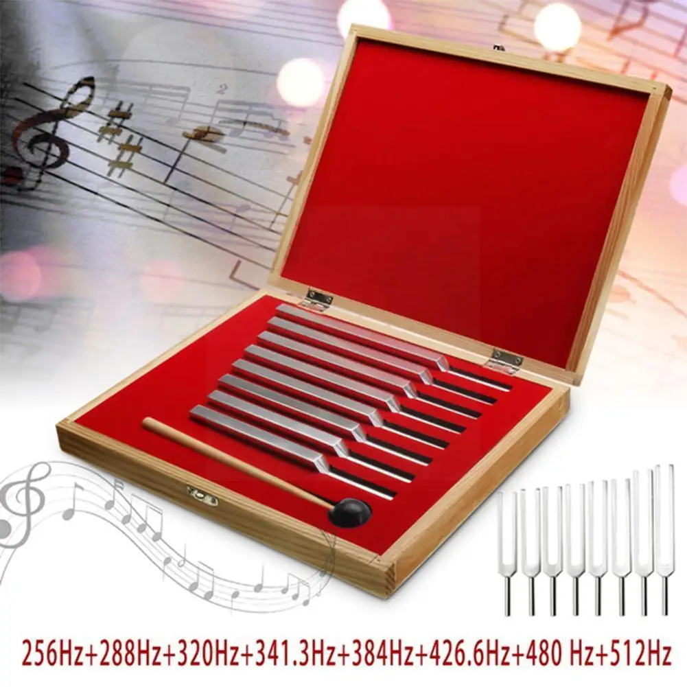 

1 Set 8 Tuning Fork Set 256-512hz Steel Teaching Tuning Guitar Tuning Fork Instrument Musical Set Violin Tuner Fork Tunning W9a5