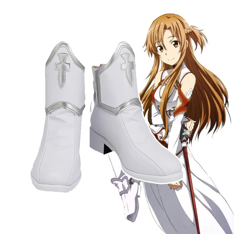 

Anime Sword Art Online Yuuki Asuna Cosplay Shoes High Boots Heels For Women Girls