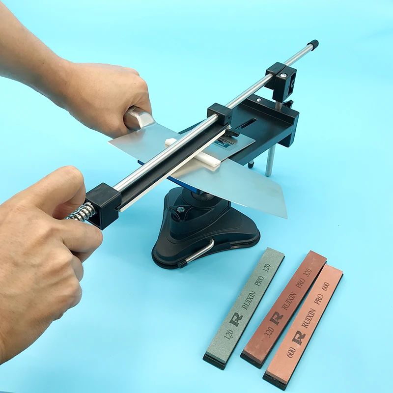 

RUIXIN Professional Kitchen Knife Sharpener Whetstone Updated Multifunction Fixed Angle Sharpening System Apex Edge Honing Tools