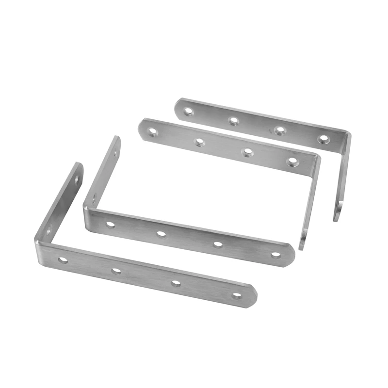 

4 Pcs Stainless Steel Heavy Duty "L" Corner Brace Joint Angle Bracket Shelf Bracket Wall Hanging With Screws 125Mmx75mm/5 Inchx3