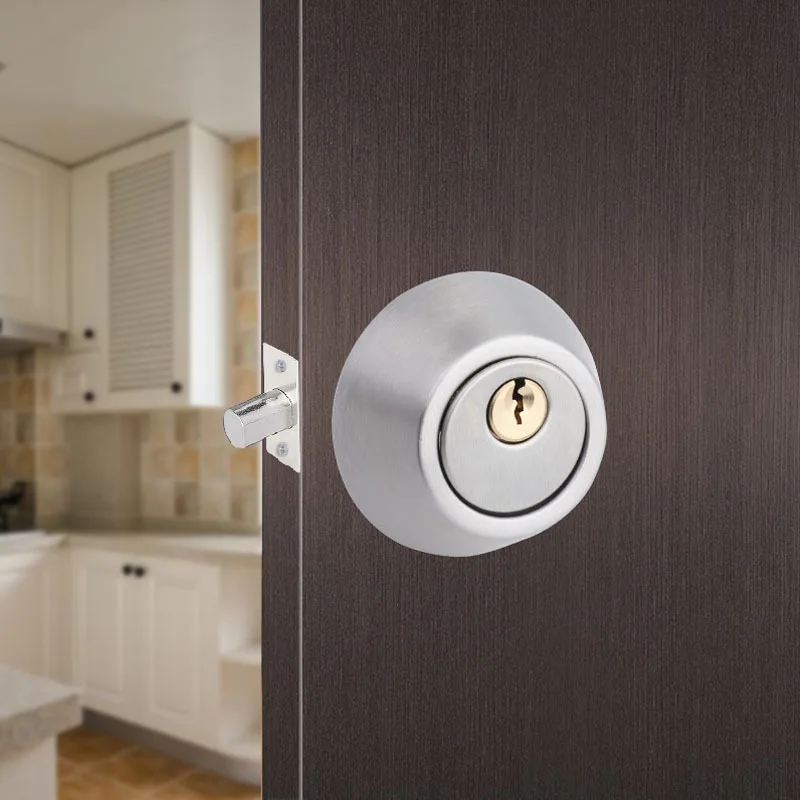 

Stainless steel lock deadlock big head lock dark lock channel anti-theft door auxiliary lock double-sided background wall invisi