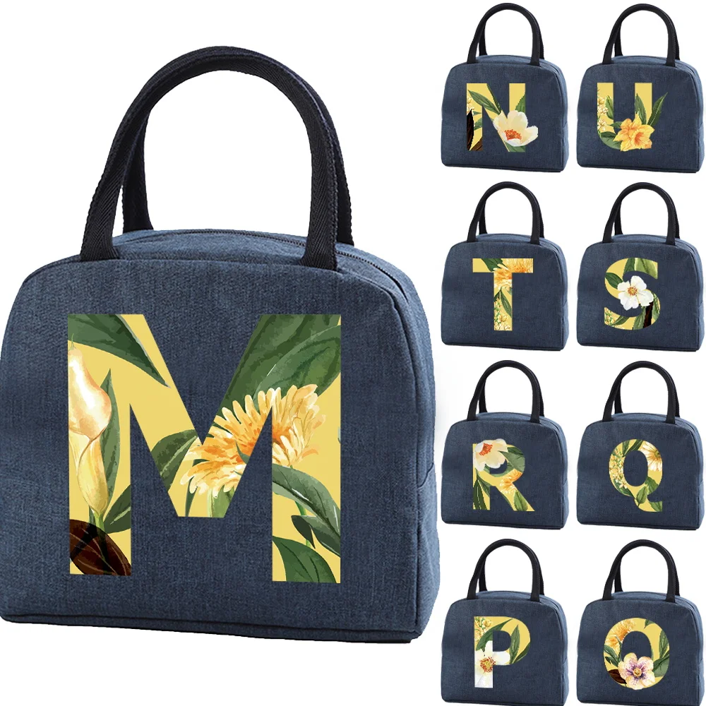 

Изолированная сумка для ланча для детей, парусиновая дорожная пищевая коробка, тоут для хранения пикника, термосумки с цветочным принтом и ...