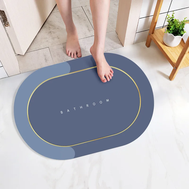 

Diatom Mud Cushion Bathroom Doormat Diatomite Quick Drying Water Absorbing Floor Mat Anti-skid Foot Mat Toilet Carpet Mat