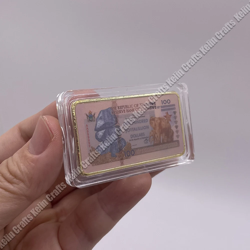 150 шт. Зимбабве сто юталиона долларов слитка Золотой бар для коллекции и