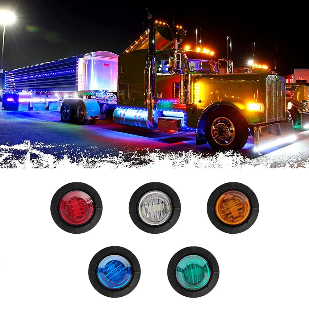 

12V/24V Car 3 SMD LED Side Marker Light Auto Warning Lighting Lamp For Trucks Bus Lorry Turn Signal DRL Running Lights 5PCS