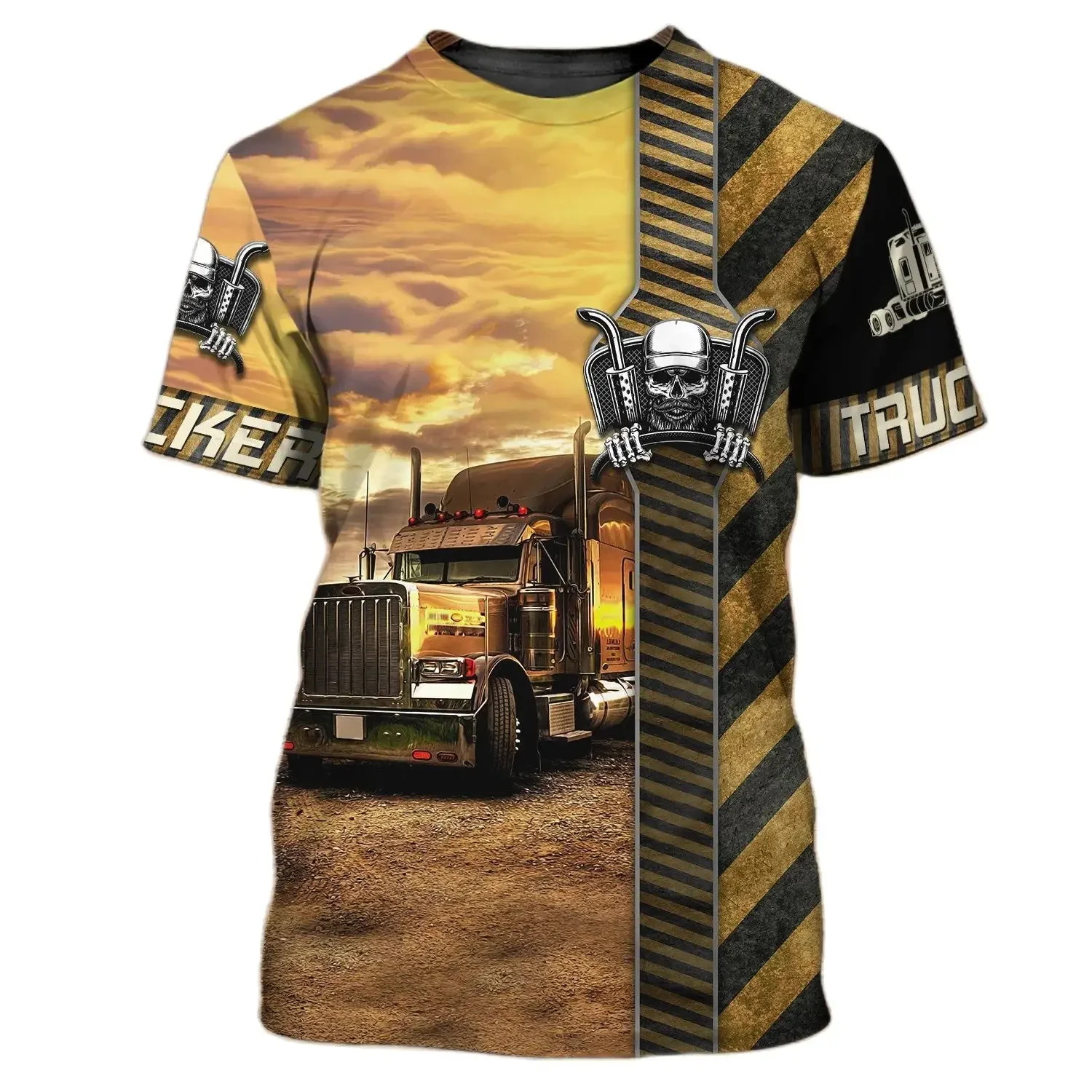 Camion Stampa 3D футболка Uomo Estate O-collo Manica Corta Oversize Top Повседневная Allentato Уличная одежда