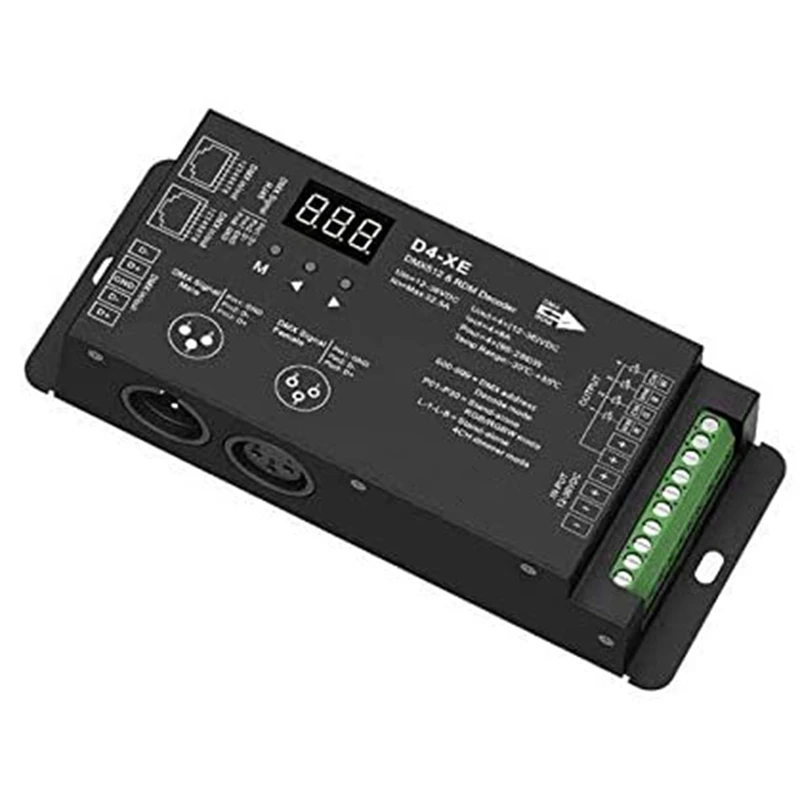 

4CH D4-XE 32A DMX Decoder PWM Flicker Free Smooth Dimmregis 4CH D4-XE 32A DMX Decoder PWM Flicker Free Smooth Dimming