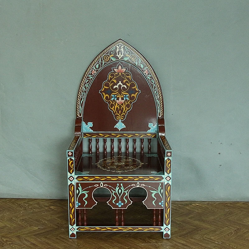 Марокканский стиль массив дерева ручная роспись тайский богемный диван-кресло с