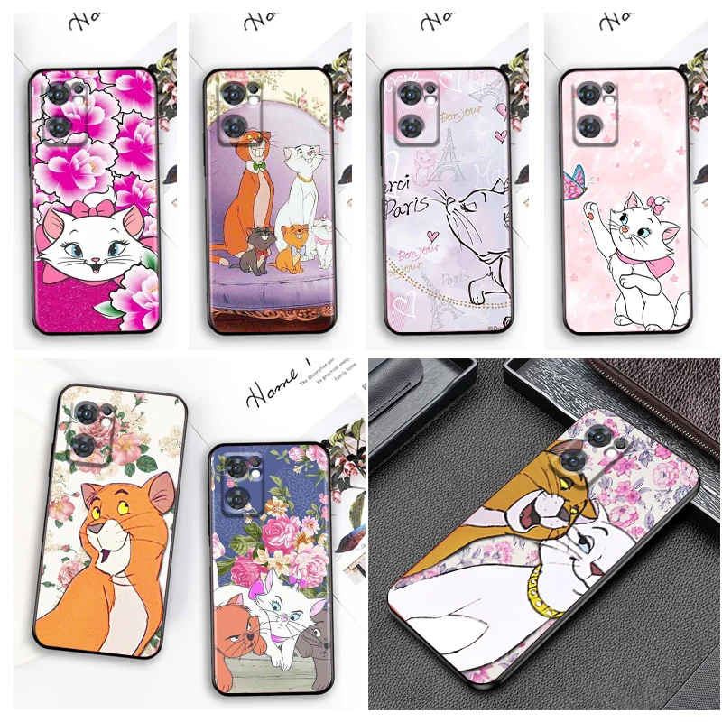 

The Aristocats Disney Phone Case For OPPO Reno8 7 6 5 4 2 Z Lite Pro Plus SE 4G 5G Black Soft Fundas Silicone Cover Capa