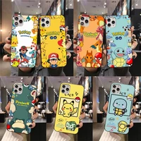 pokemon pikachu squirtle phone case for iphone 13 12 11 pro mini xs max 8 7 plus x se 2020 xr cover