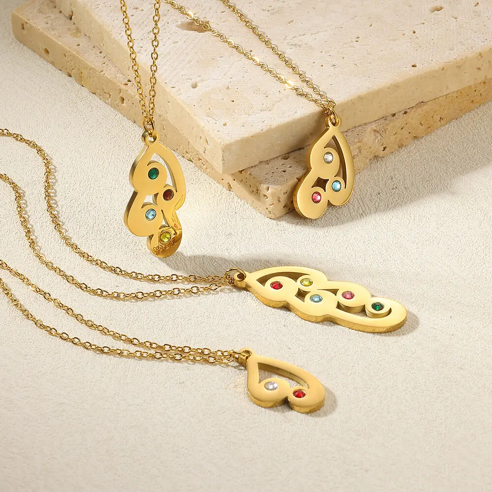 Ожерелье с подвеской в виде камней на заказ женское золотого цвета нержавеющая