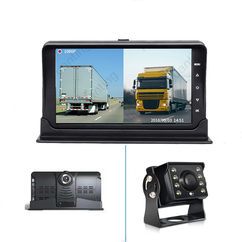 

1080P 720P Auto Vehicle Camera Reverse Bus LCD Monitor 7 Inch Car Rear View Camera System for Truck Van Tractor