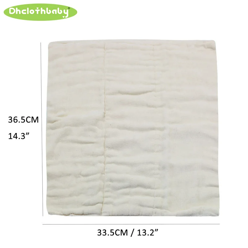 

4-6-4 Layering Soft Absorbent Comfortable 100% Cotton Unbleached Infant Prefold Cloth Diapers Baby Flat Washable Diaper Inserts