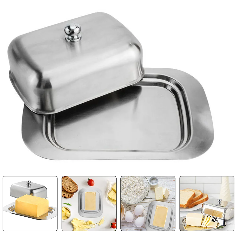 

Butter Dish Keeper Plate Cheese Container Box French Plattercake Kitchen Holder Cover Server Bowl Serving Bread Covered Lid Tray