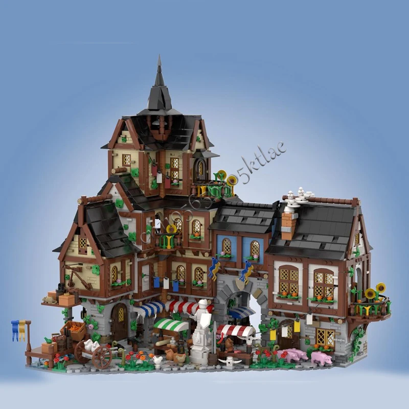 Фото 4658 шт. MOC средневековый замок на заказ модель-головоломка средневековый городской центр технический DIY сборочный набор игрушек для детей праздничные подарки №2