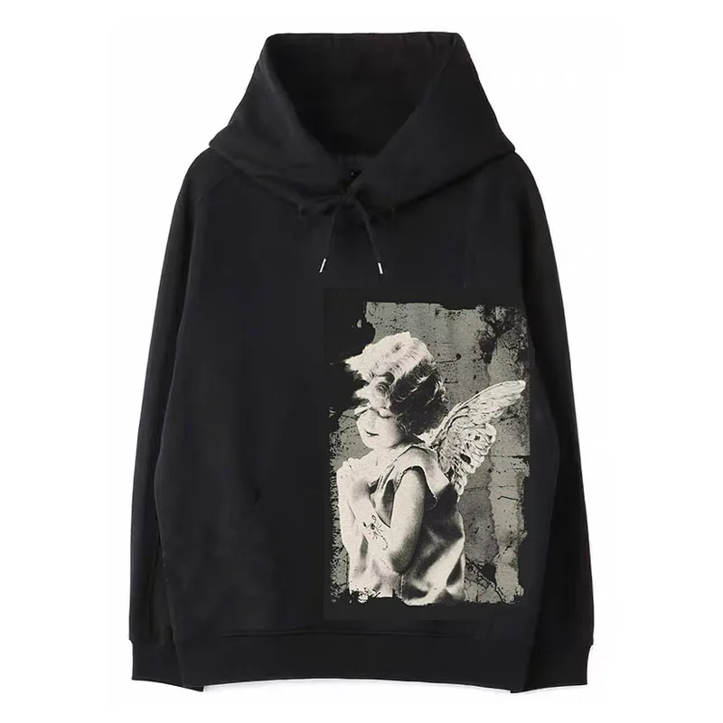 

Yohji Yamamoto High Street Black Angel Print Autumn And Winter Men's And Women's Fashion Hoodies