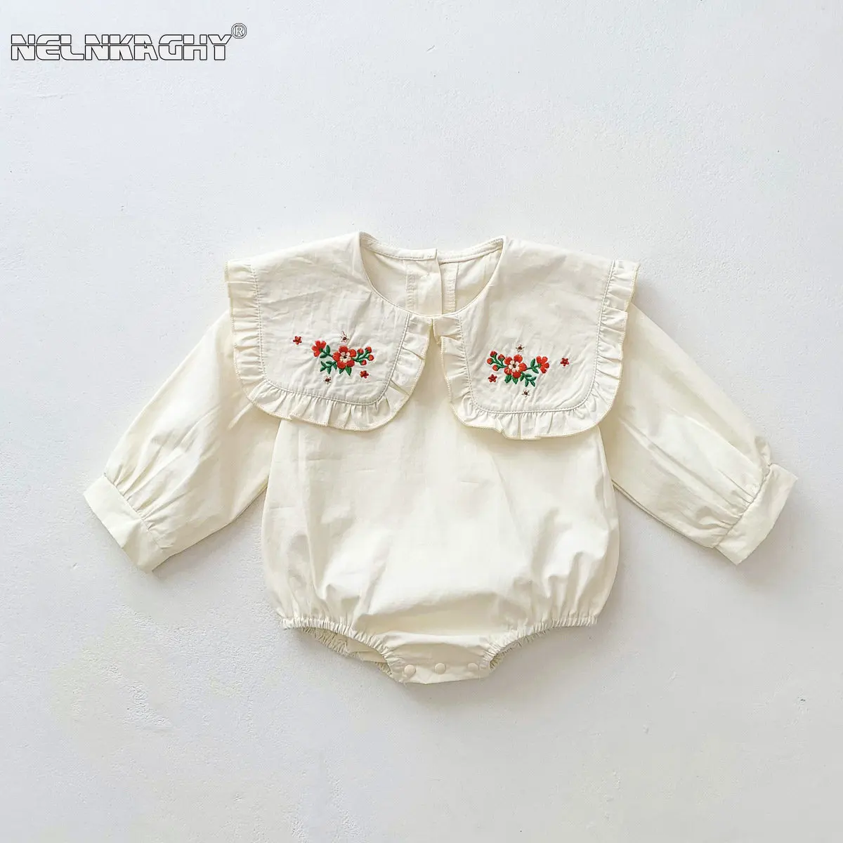 Pretty Princess Embroidery Flower Ruffles Outfits 2023 New In Infan Newborn Baby Clothing Cotton Bodysuits Kids Birthday Gift