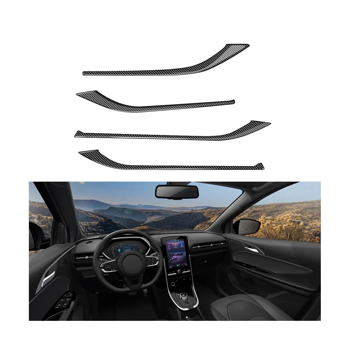 Для Vinfast E34 VF-E34 2021-2023 углеродное волокно внутренняя Автомобильная Дверная панель