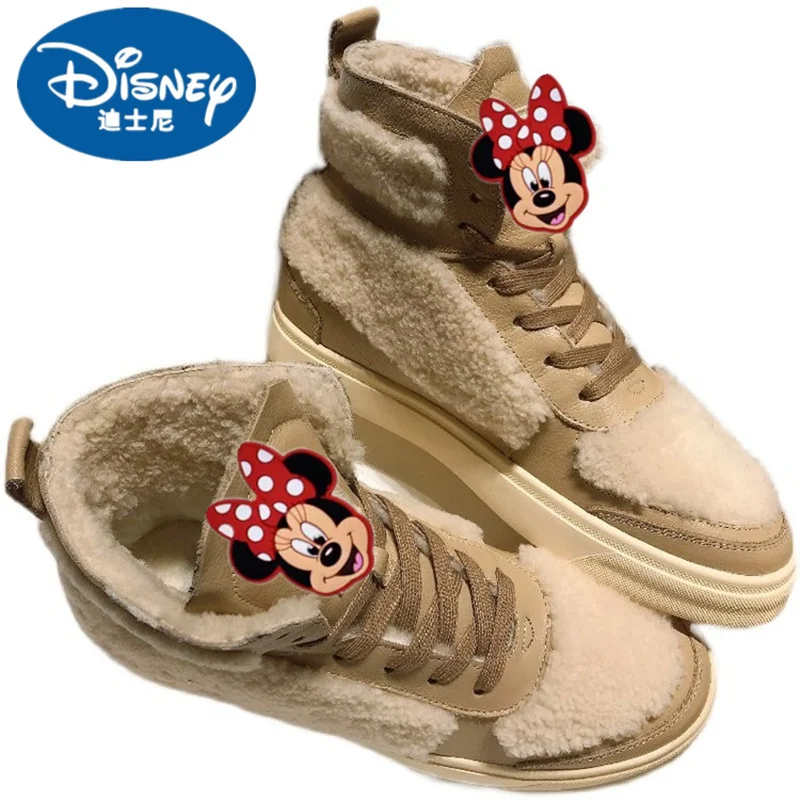 

Disney cartoon winter lamb leisel snow boots fur hiking boots plus velvet thickening warm ring lamb cotton shoes female