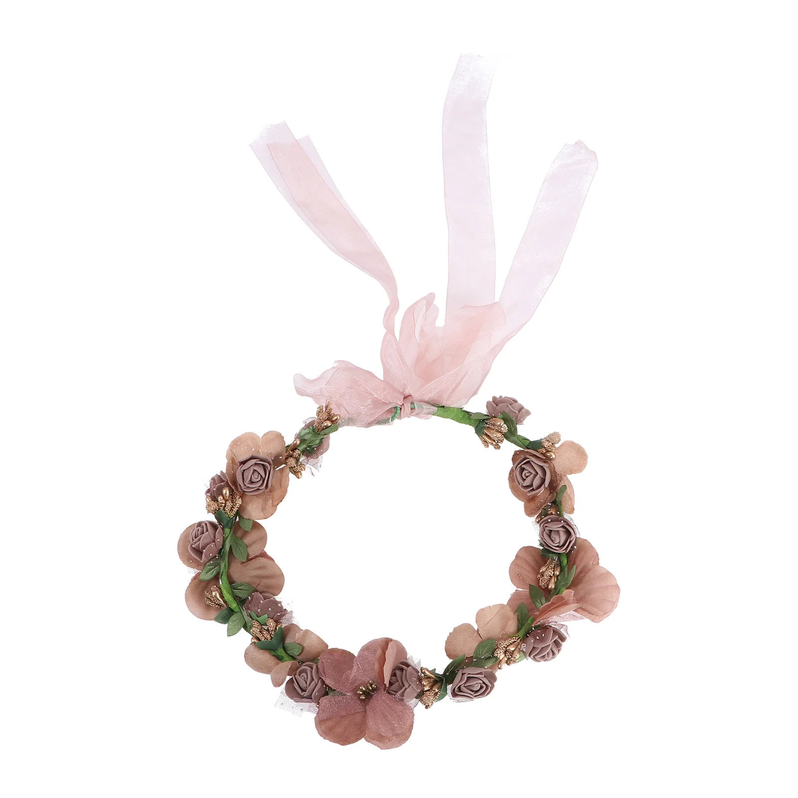 

Flower Headband Wreath Garland Hair Floralweddingheadpiece Girls Leaf Bridal Rose Hoodspring Band Head Women Headdress