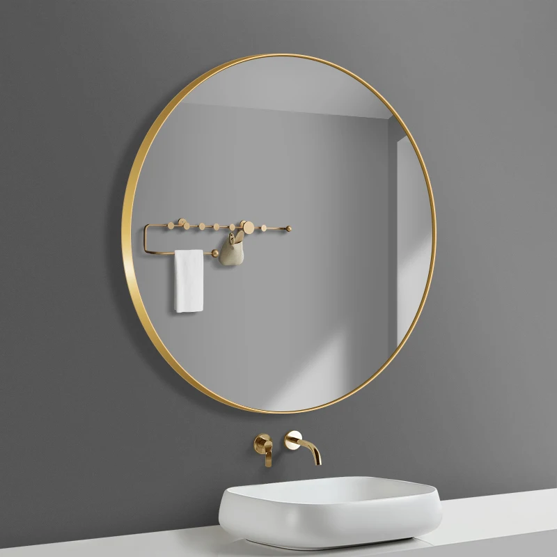 

Дизайнерское креативное зеркало для ванной комнаты, современное круглое нордическое настенное крепление, зеркало с металлической рамой, у...