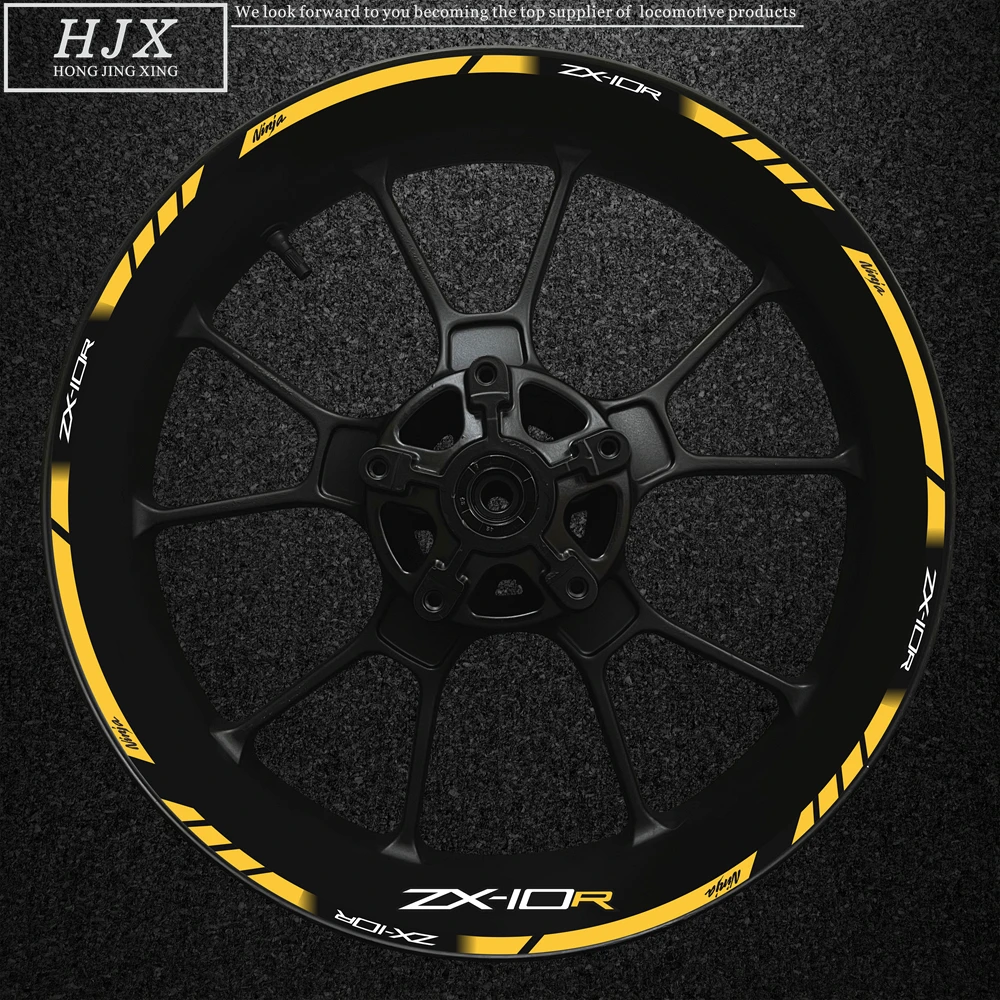 

ZX10R мотоциклетная наклейка, пригодная для Kawasaki Ninja zx-10r, колесная втулка, 17-дюймовый обод с логотипом, водонепроницаемая Светоотражающая наклейка