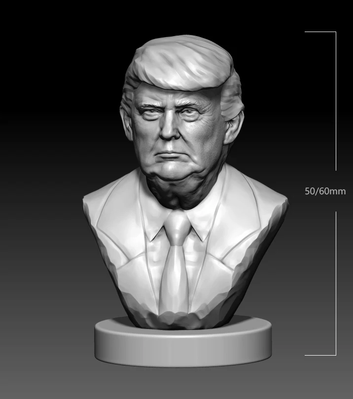

50mm 60mm Resin Model Kits Donald Trump Bust Figure Sculpture Unpainted No Color RW-600