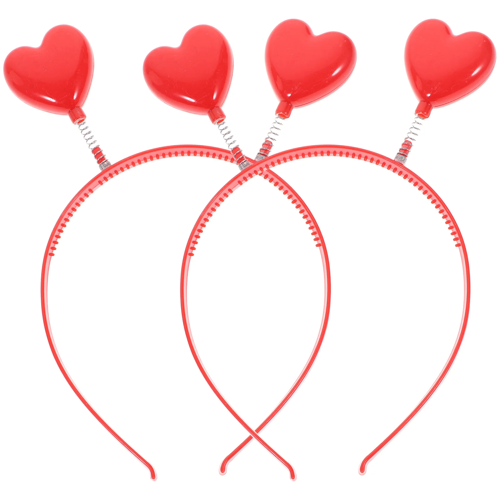 

2 Pcs Heart Headband Valentine's Day Hair Hoops Party Wedding Headpiece Supplies Clothing Love